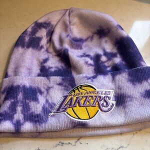 Mitchell & Ness Los Angeles Lakers Purple Tie-Dye Beanie